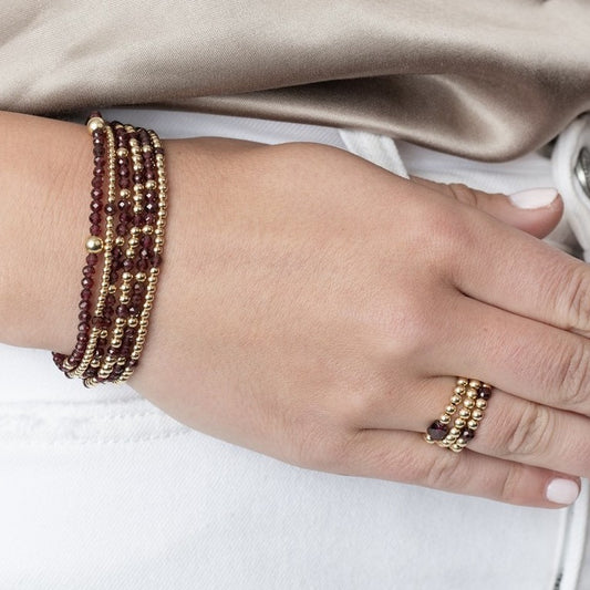 Confidence Garnet Ring Stack