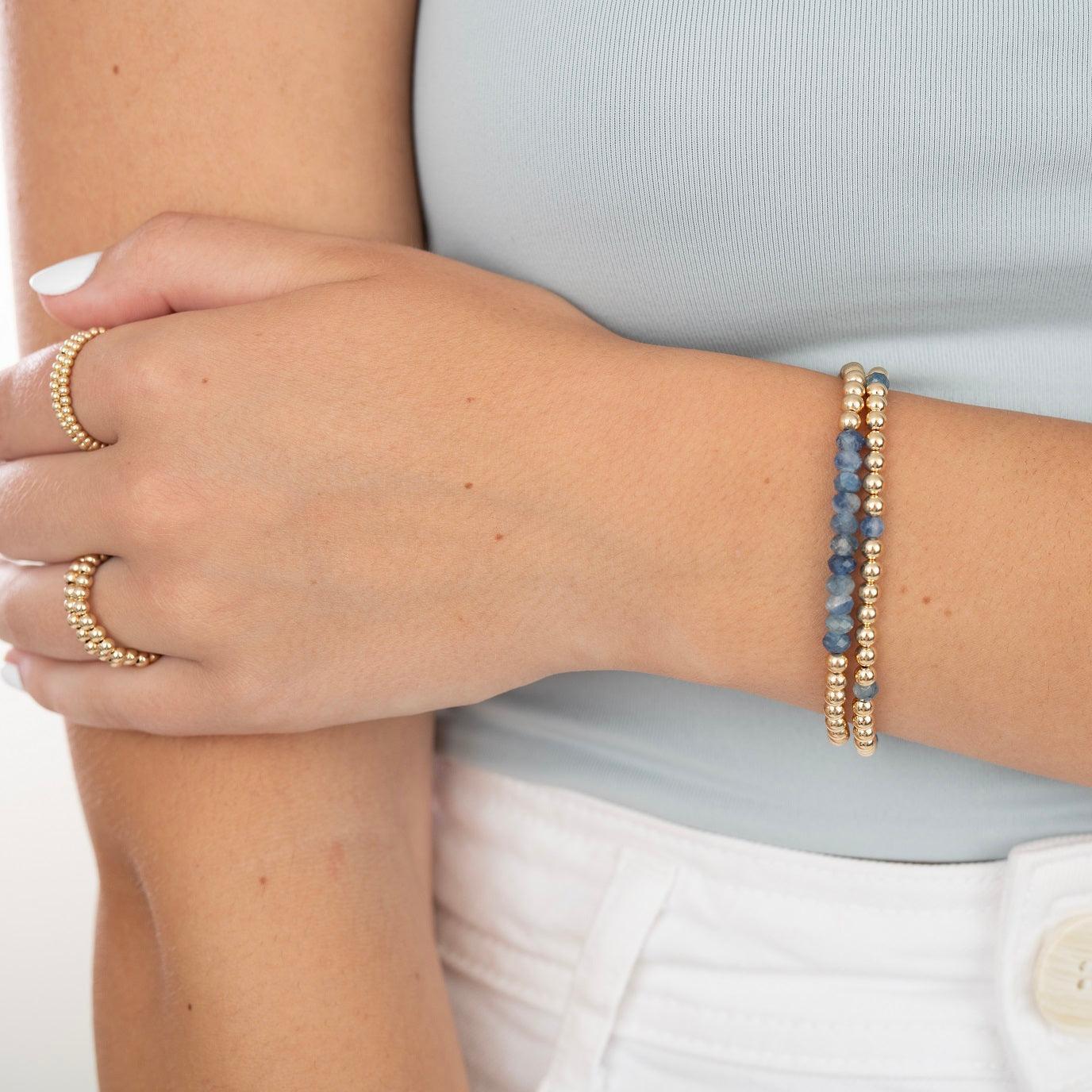 Gold Filled beaded bracelets with kyanite gemstones