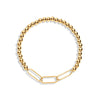 Gold filled beaded bracelet with gold paperclip