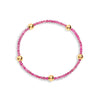 pink tourmaline gemstone beaded bracelet with gold filled beads