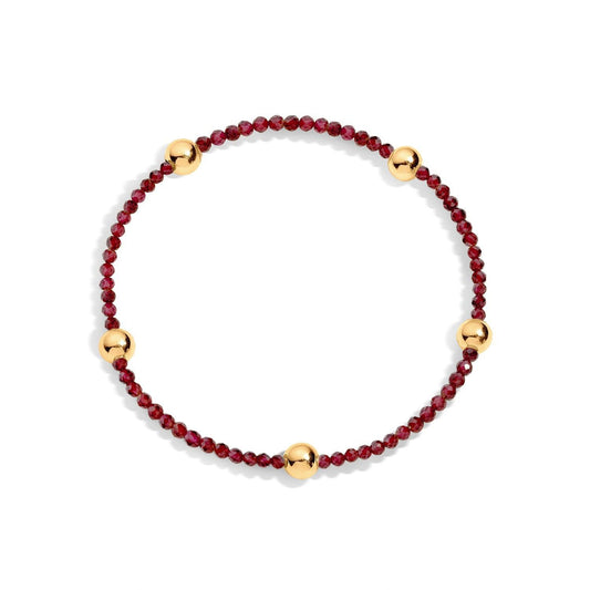 Garnet gemstone beaded bracelet and gold filled beads