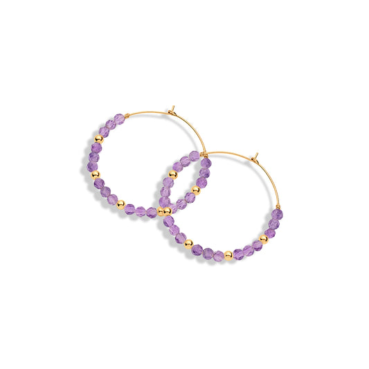 Zara Gemstone & Gold Filled Hoop Earrings