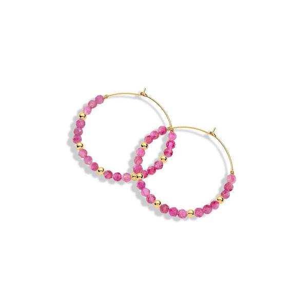 Zara Gemstone & Gold Filled Hoop Earrings