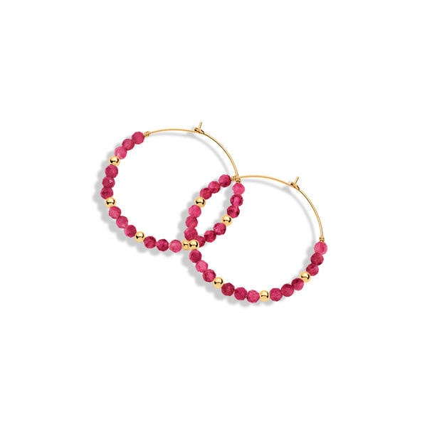 Zara Gemstone & Gold Filled Hoop Earrings