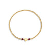 gold filled bracelet with red gemstone