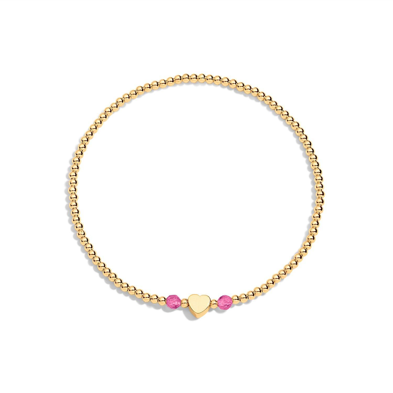 gold bracelet with 2 pink tourmaline gemstones