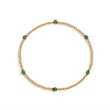 Gold filled beaded bracelet and emerald gemstones