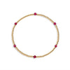 Gold filled beaded bracelet and ruby gemstones