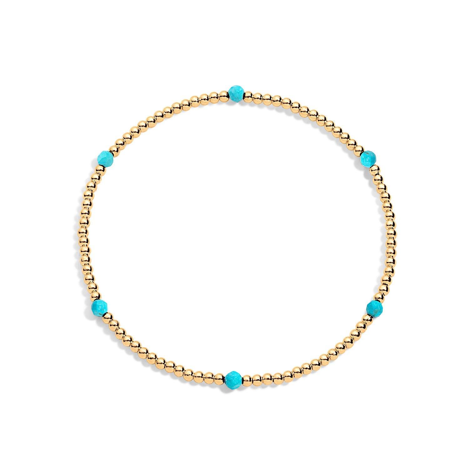 Gold filled beaded bracelet and turquoise gemstones