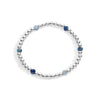 Sterling silver beaded bracelet with blue gemstones