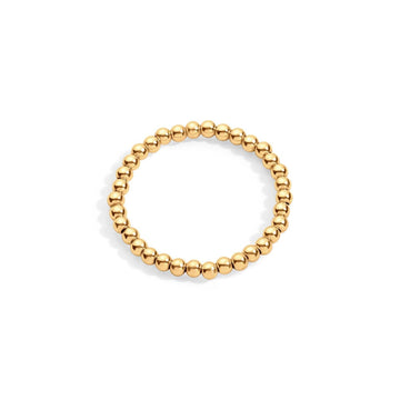 gold filled beaded stretch ring with 2mm beads